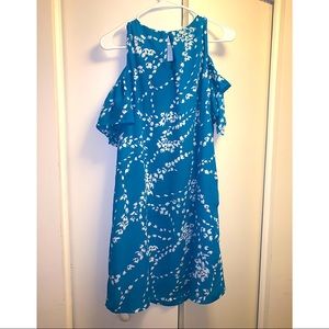 Teal off the shoulder dress